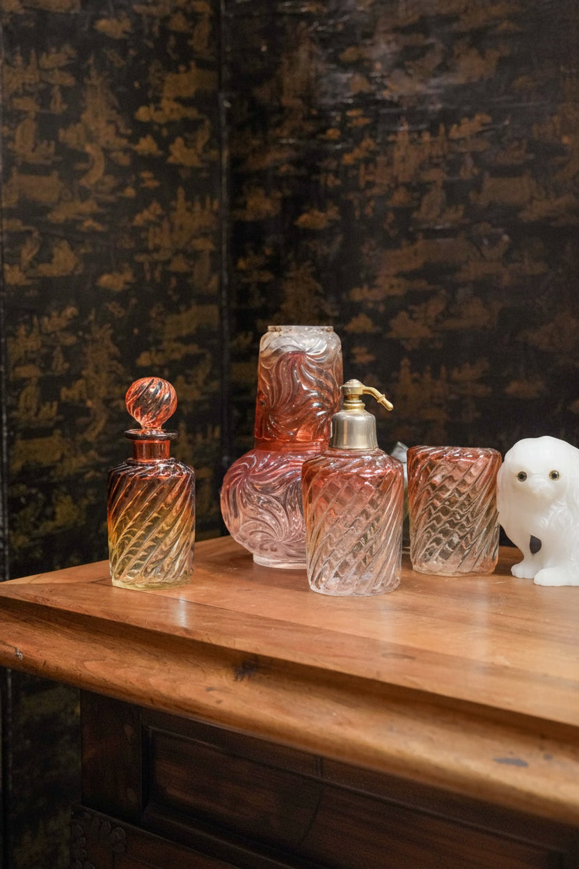 19th Century Baccarat Crystal Vanity Set and Night Service