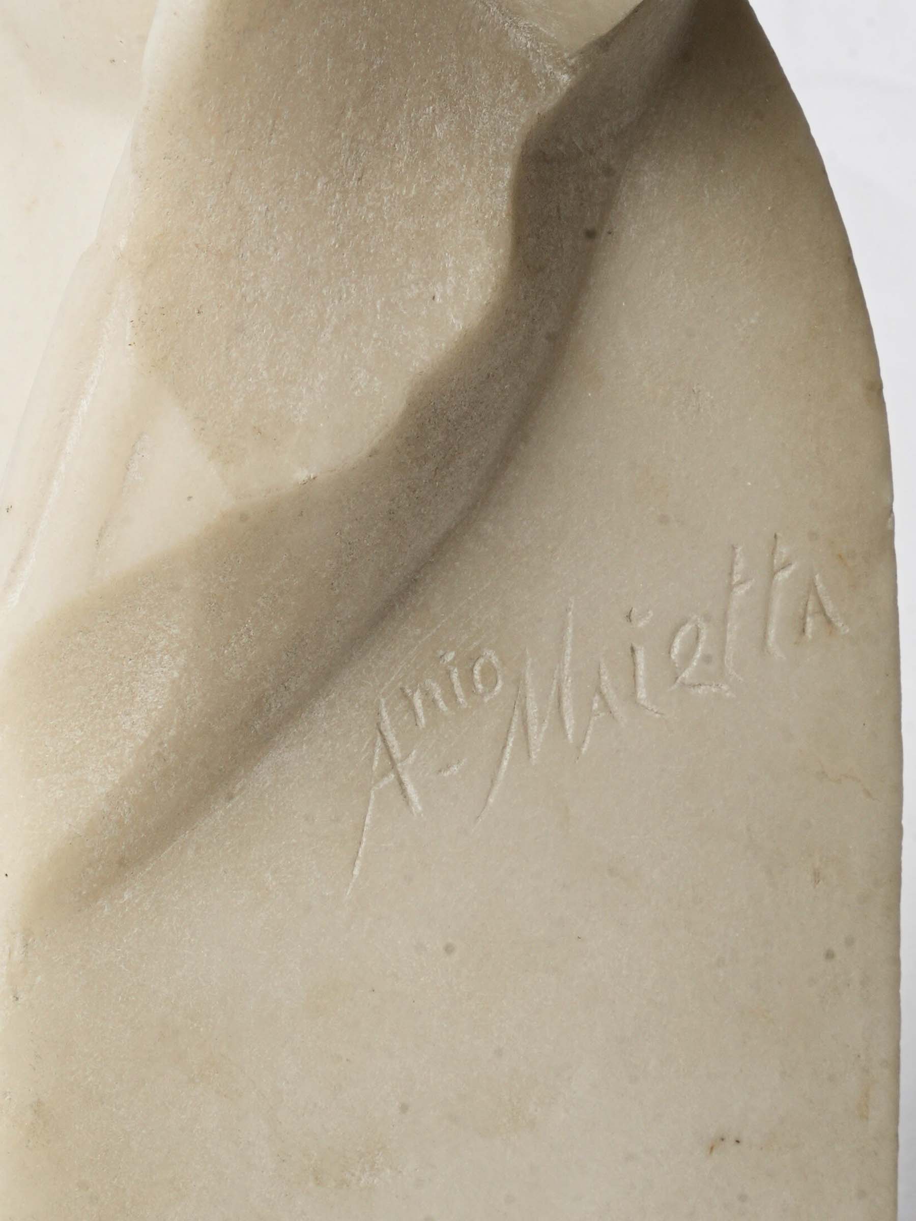 19th Century Carrara Marble Fragmentary Bust after the Capuan Psyche - 11¾"