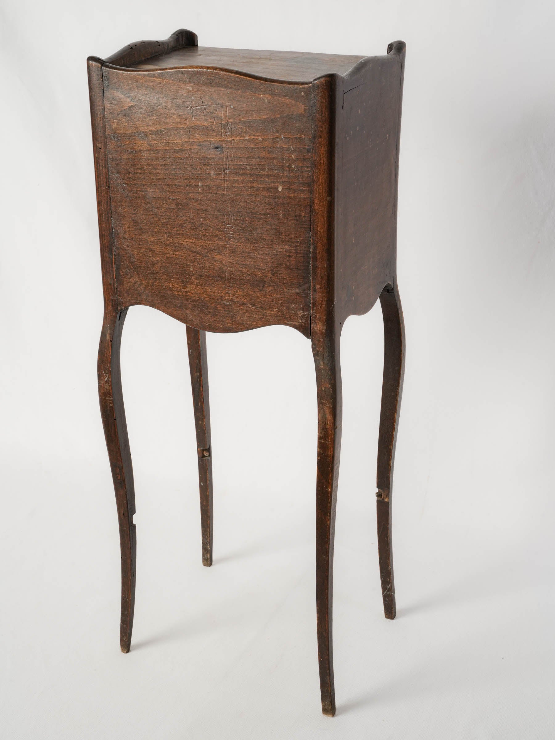 Antique French Walnut Nightstand w/ Three Drawers