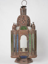 Authentic aged tole frame lantern