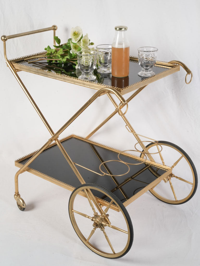 Gilt metal vintage drinks trolley