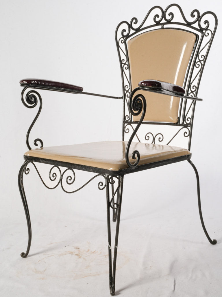 Vintage ivory leather chair