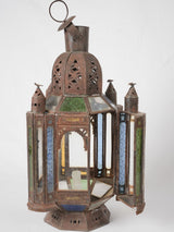 Bohemian colorful glass Moroccan lantern