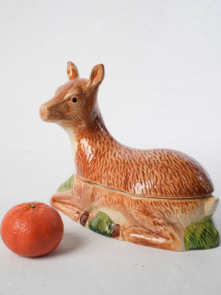 Handcrafted earthenware doe dish  