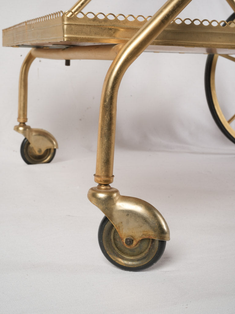 Elegant gilt-finish bar cart