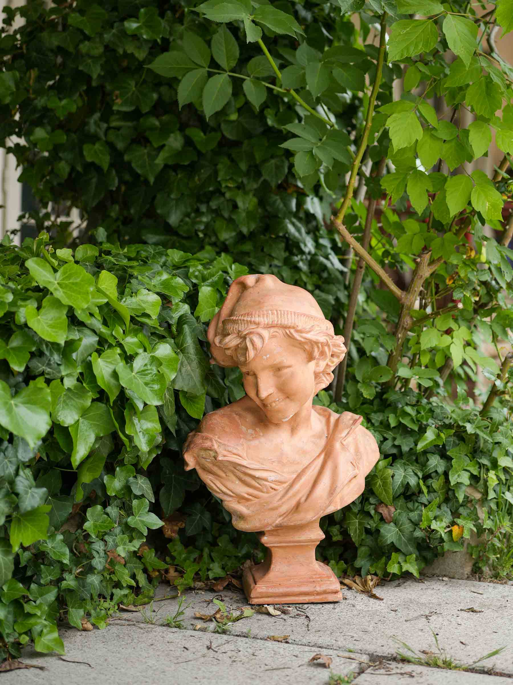 19th Century Terracotta-Patinated Plaster Bust After Carpeaux, The Neapolitan Laugher - 20½"