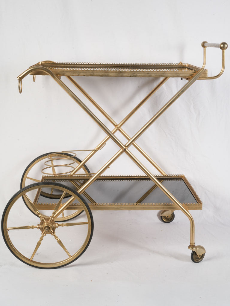 Dramatic spoke-wheeled bar cart
