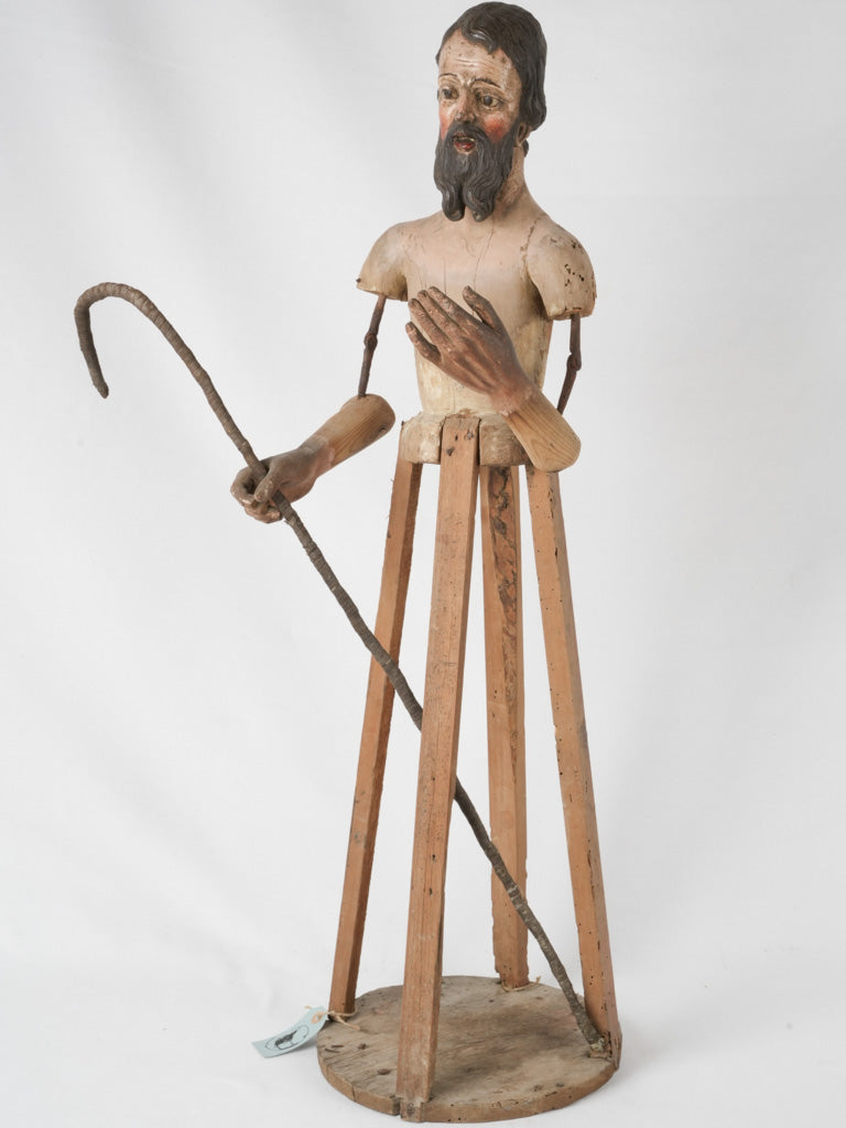 Antique Italian wooden Capipote statue