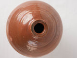 Antique terracotta bottle w/ half brown glaze 11¾"