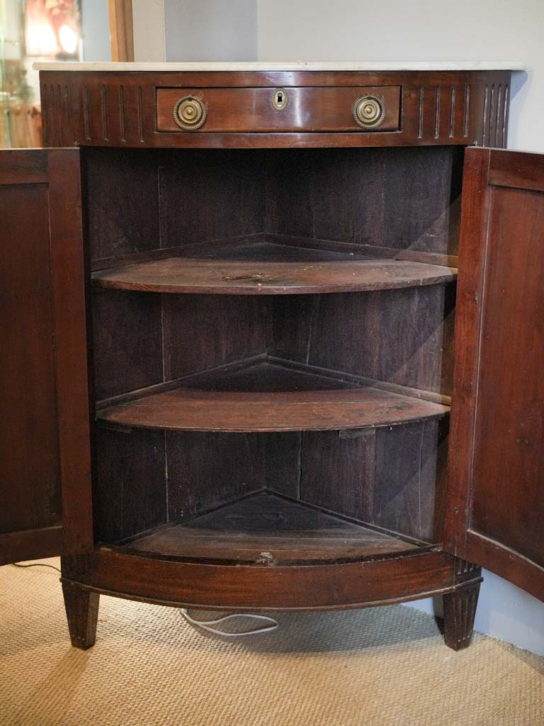 Vintage mahogany and walnut encoignures