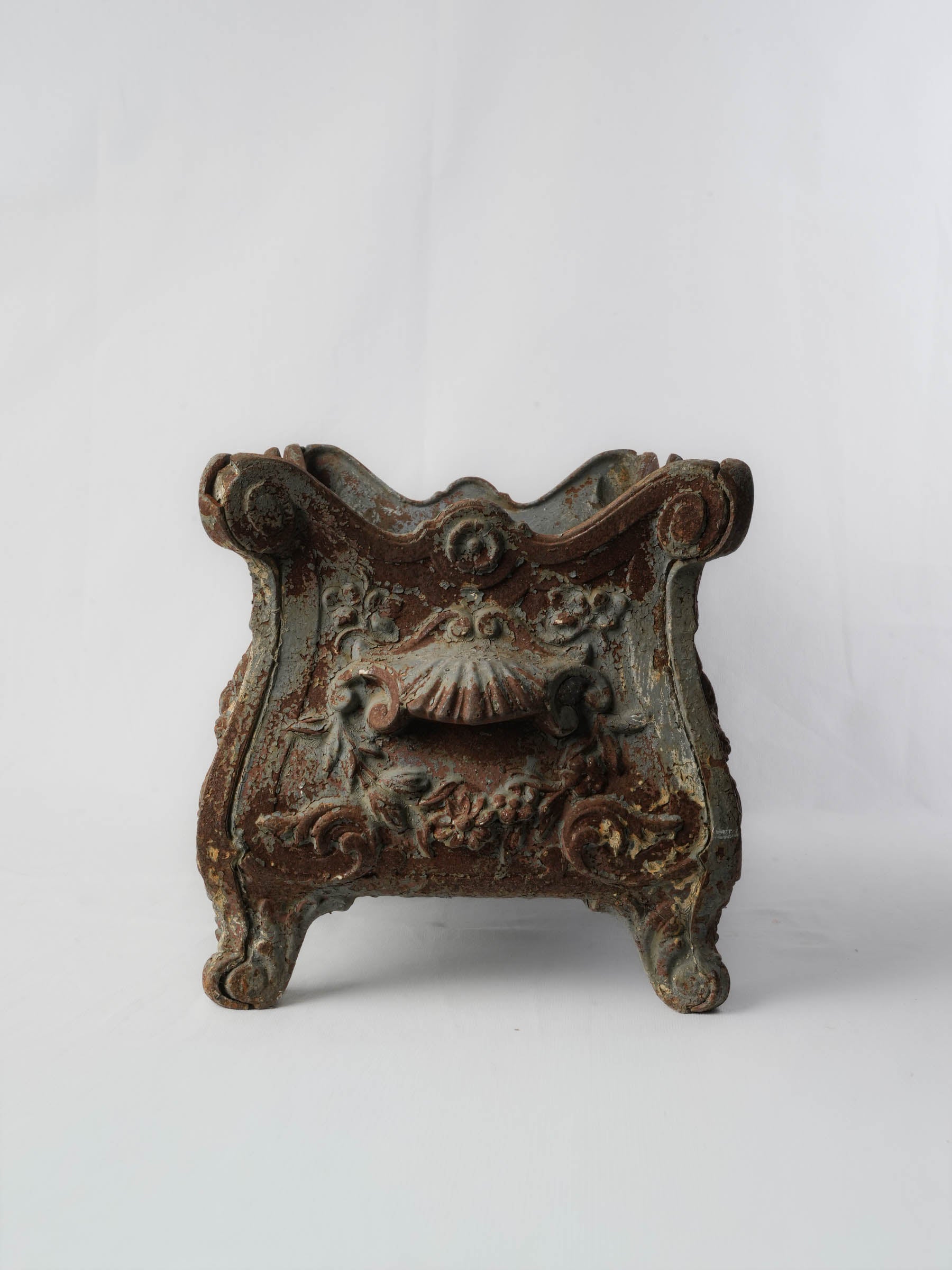 Ornate timeworn antique jardinieres  