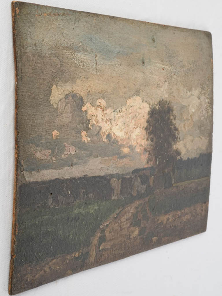 Subdued luminous country track painting  