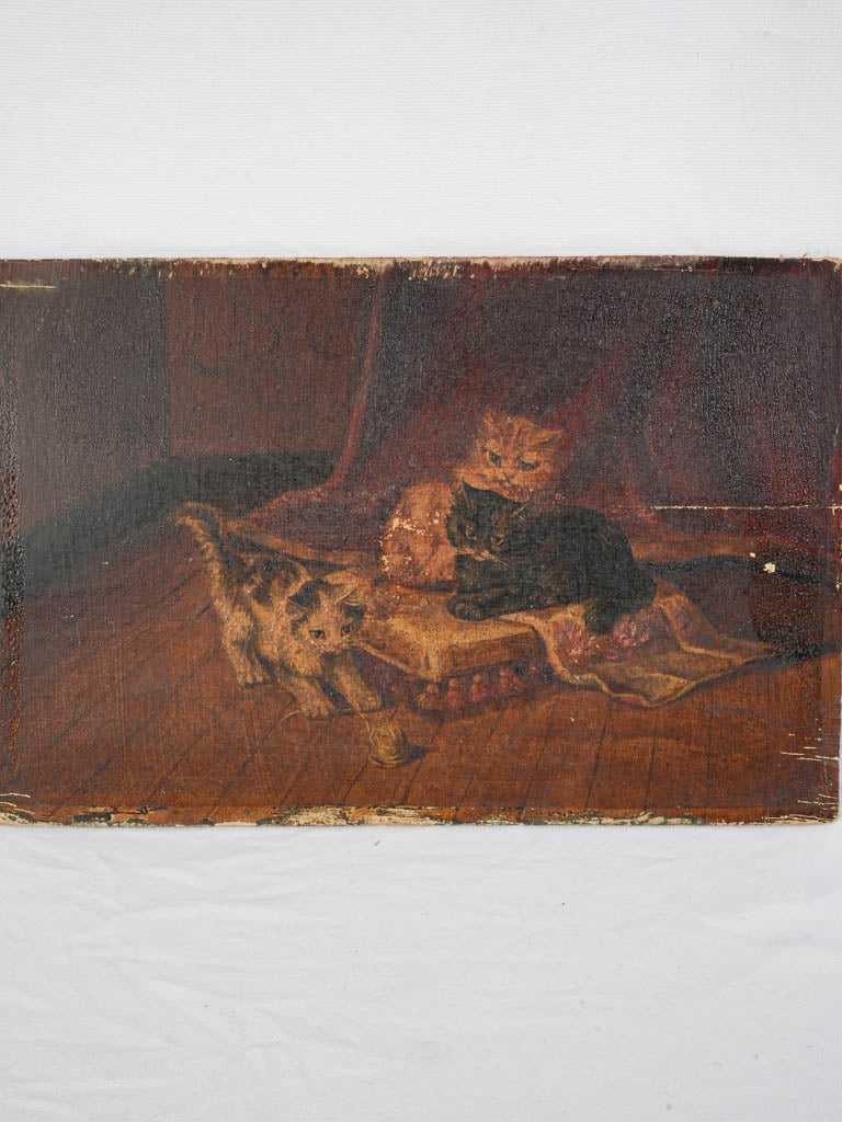 Antique rustic oil painting panel  