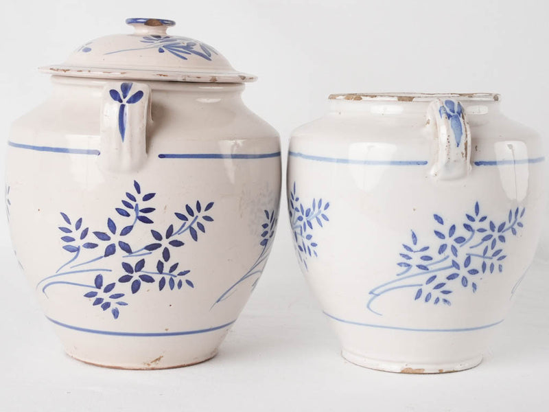 2 blue & white pots - Martres-Toulosane