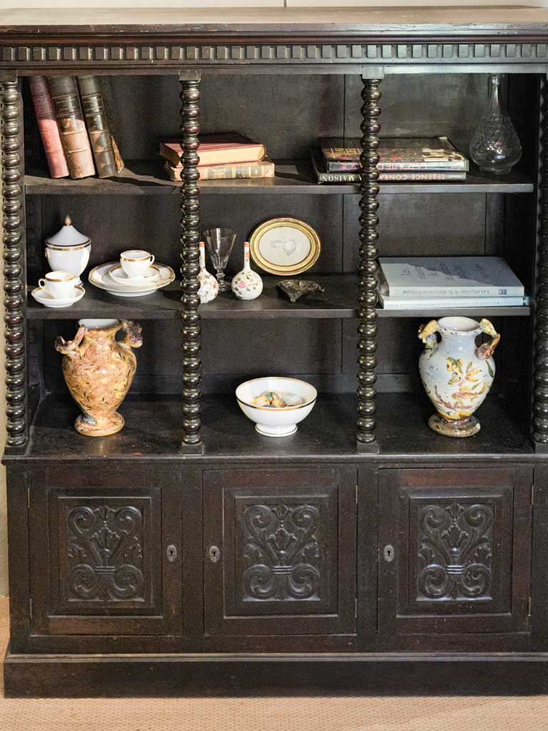 Striking twisted column bookcase  