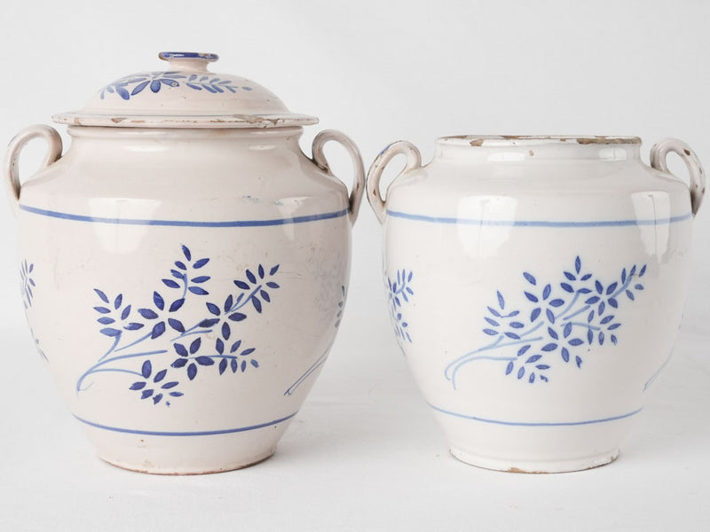 2 blue & white pots - Martres-Toulosane