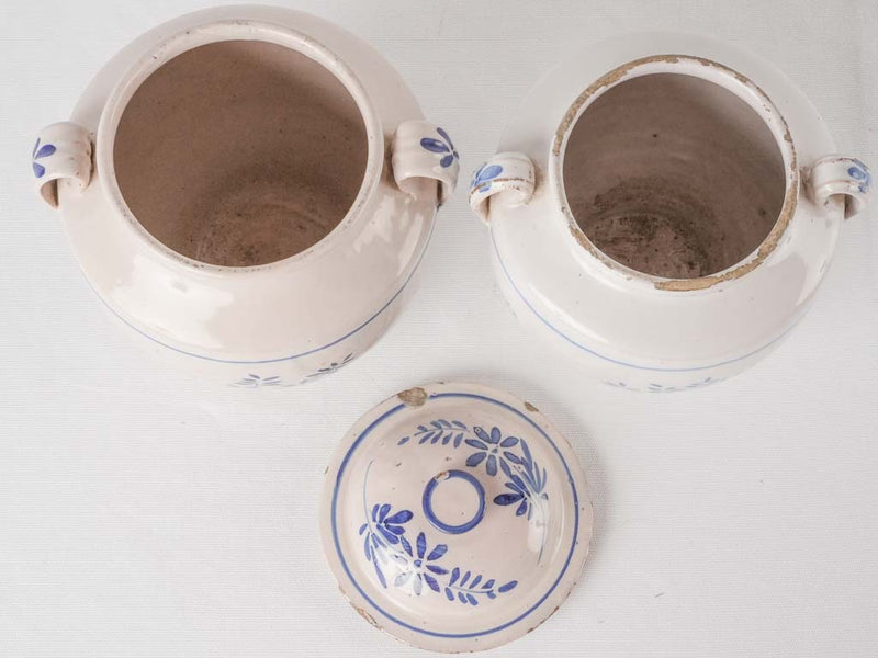 2 blue & white pots - Martres-Toulosane