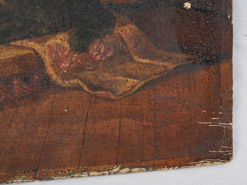 Nostalgic unsigned cozy kitten painting  