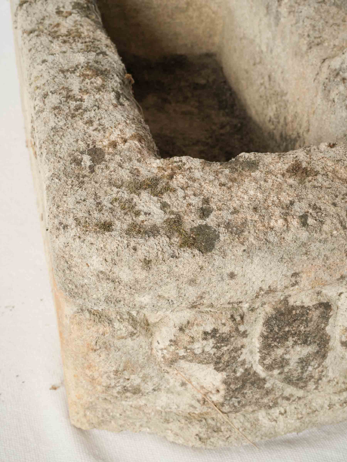 Provençal Limestone Planter w/ Carved Scroll Motif 16½"