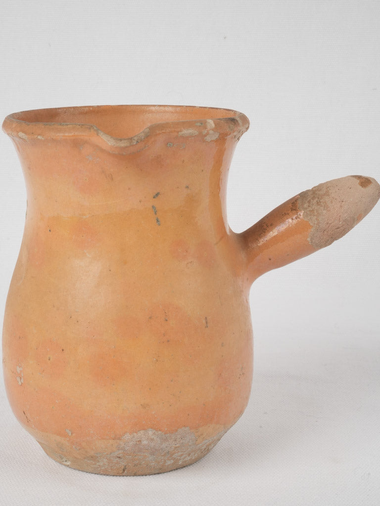 Antique yellow-glazed French coffee pitcher