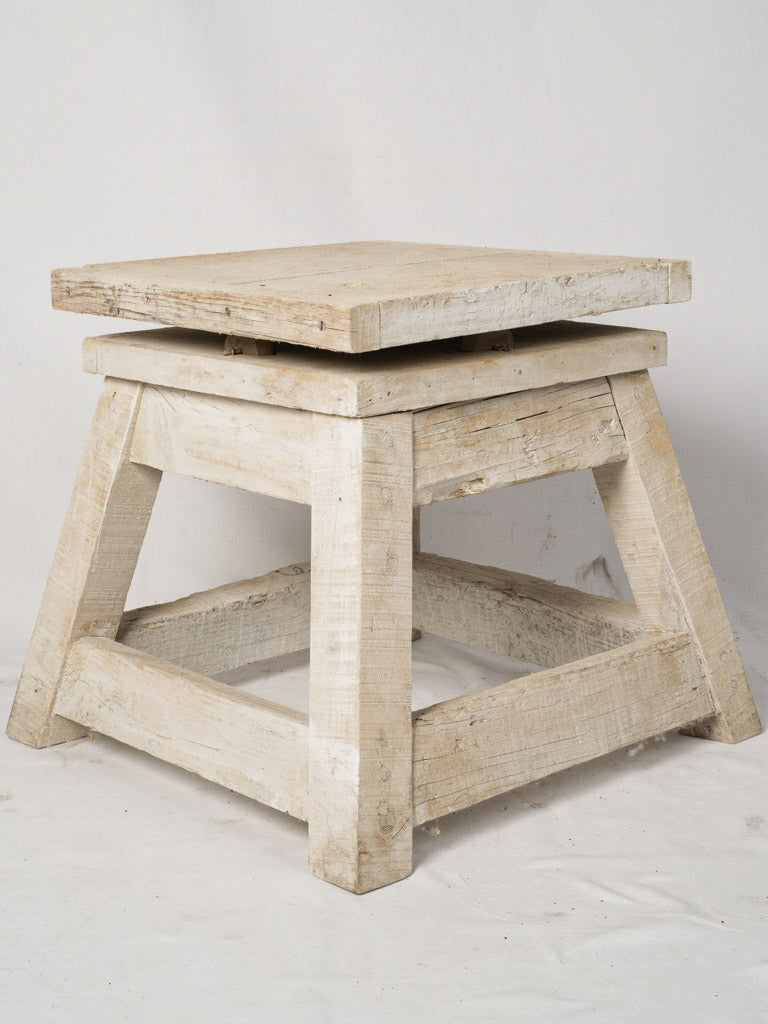 Vintage French white patina sculptor's table