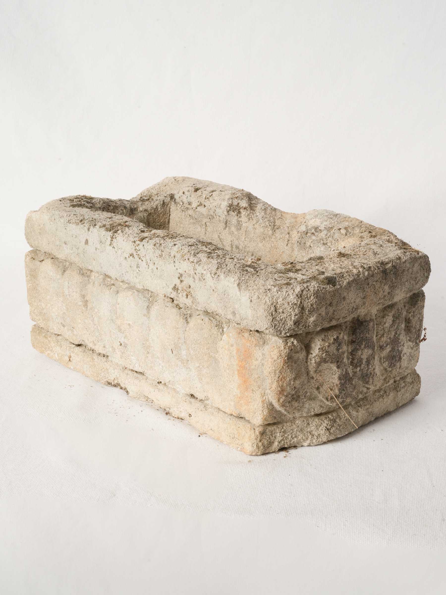 Provençal Limestone Planter w/ Carved Scroll Motif 16½"