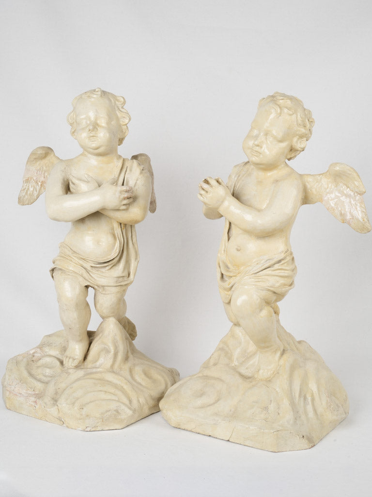 Antique pair of chapel angels