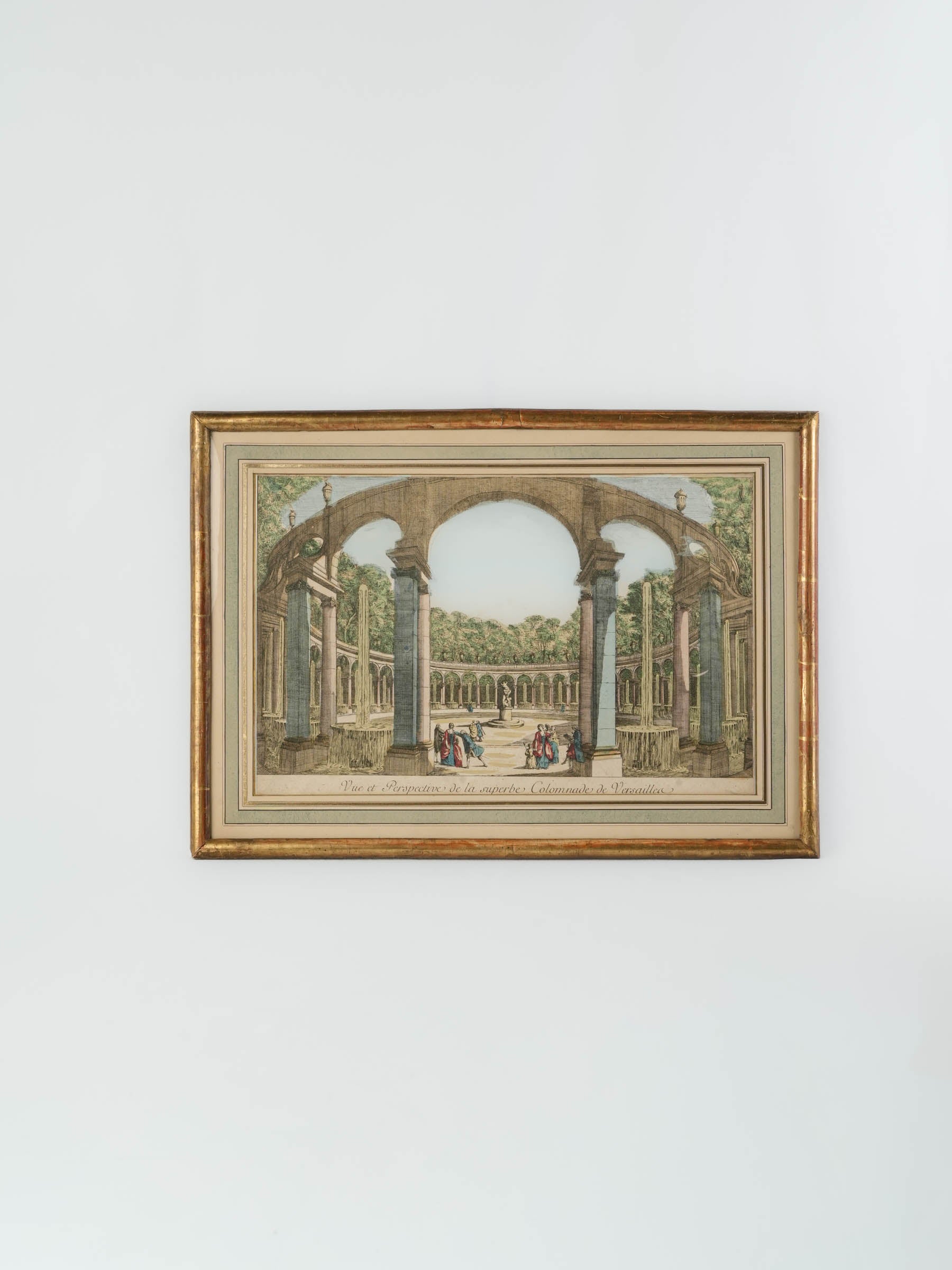 Vintage Hand-Coloured Engraving Print  