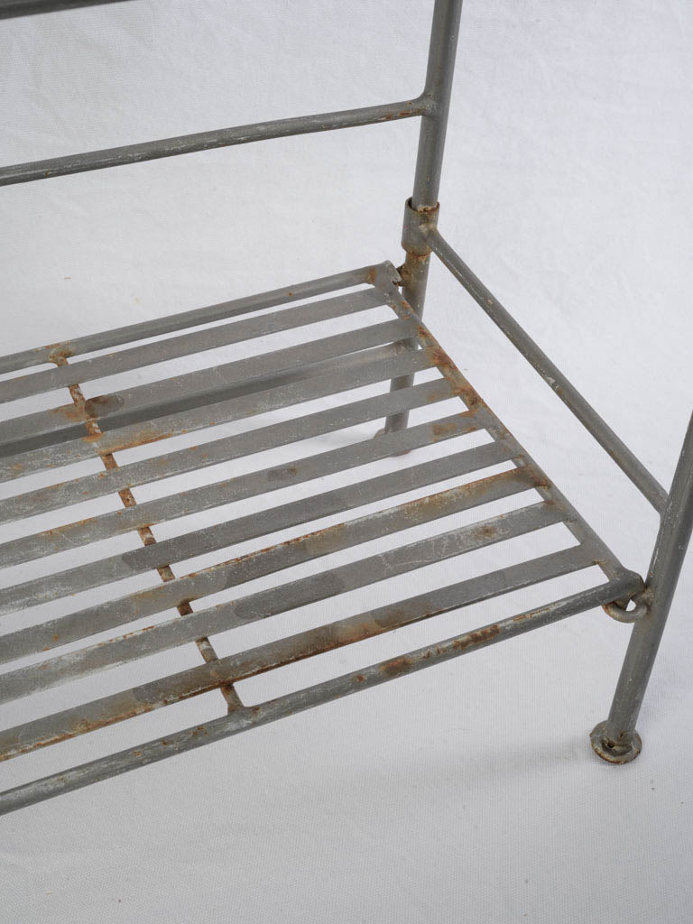 Silvery vintage open shelves unit  