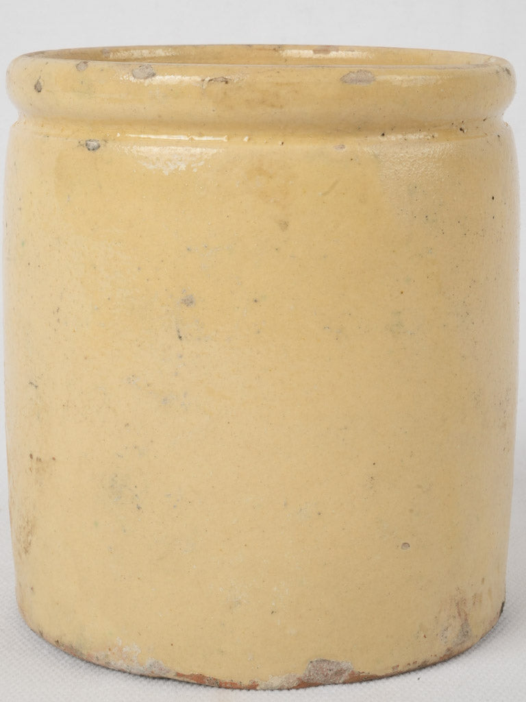 Antique yellow-glazed French jam pot