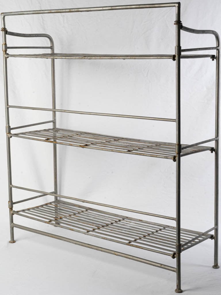 Weathered tubular galvanized shelving  