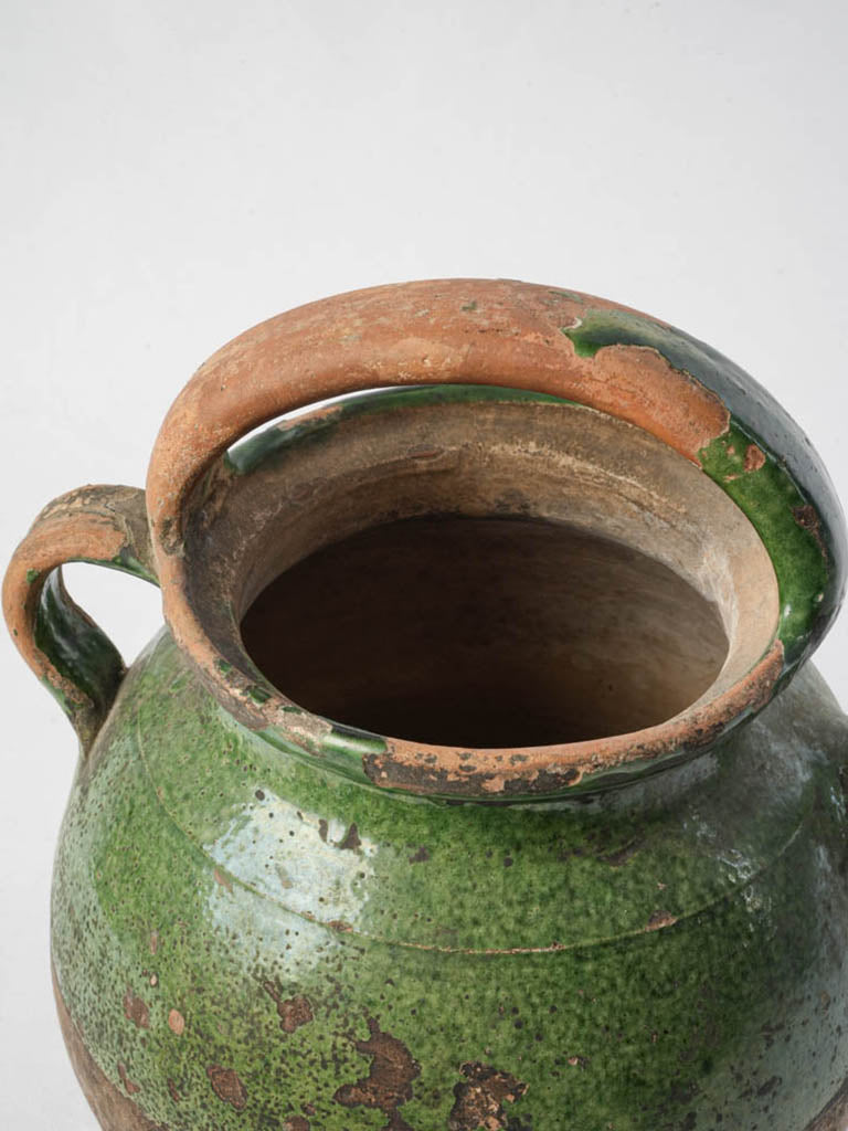 Rustic aged clay jug from Provence  
