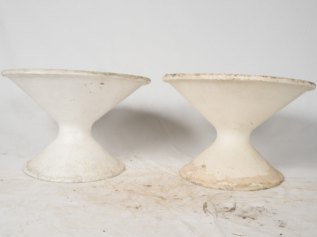 Patina-covered, rustic Willy Guhl fiber cement planters