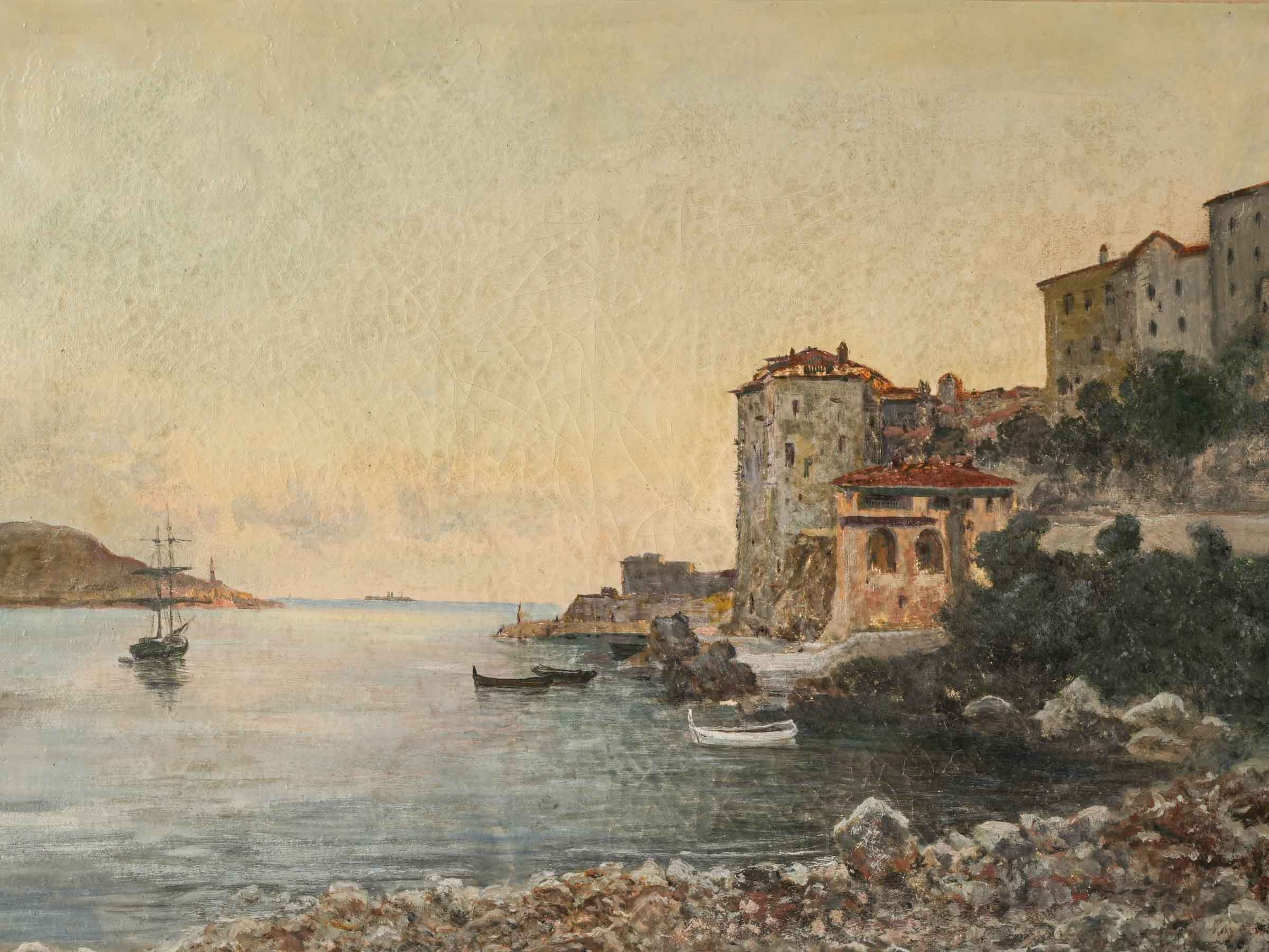 Refined golden-hued seaside canvas  