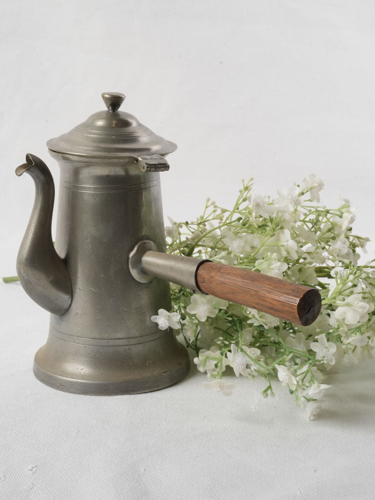 Antique French pewter chocolate pot  
