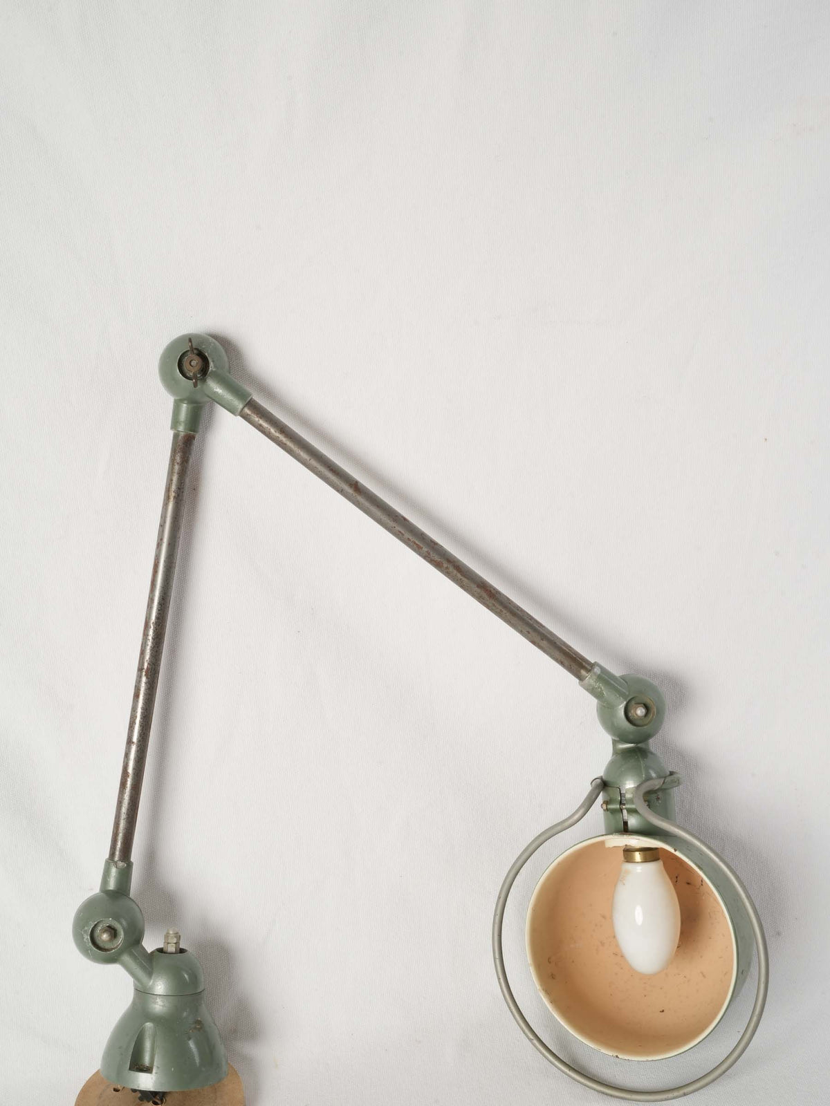 Vintage French Jieldé Articulated Industrial Lamp Sage Green