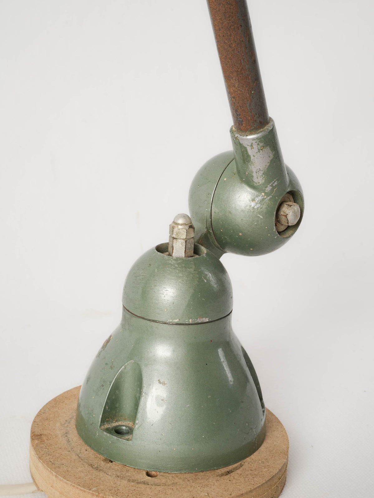 Vintage French Jieldé Articulated Industrial Lamp Sage Green