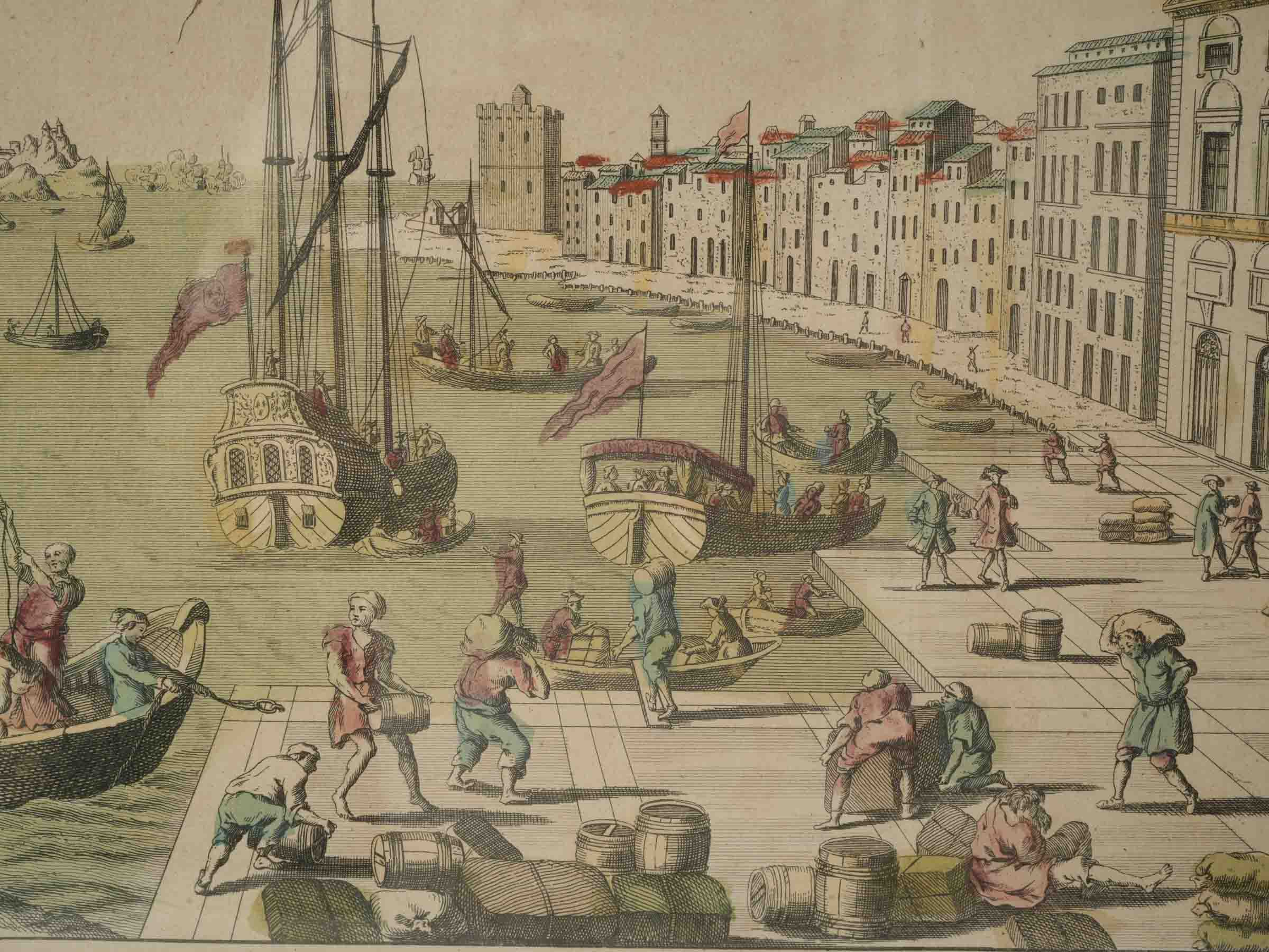 Original framed old port depiction