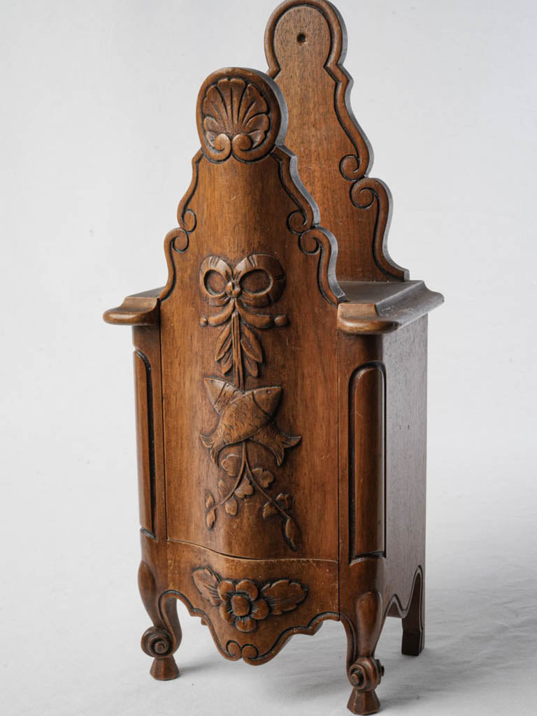 Vintage Provençal walnut flour box  