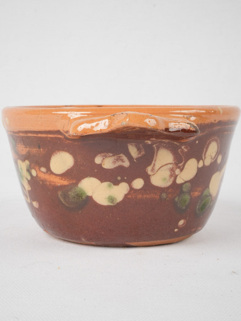 Vintage yellow-splash ceramic French bowl