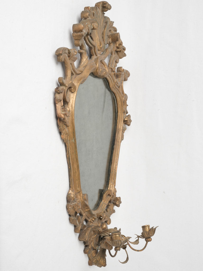 Ornate gilded frame mirror sconces