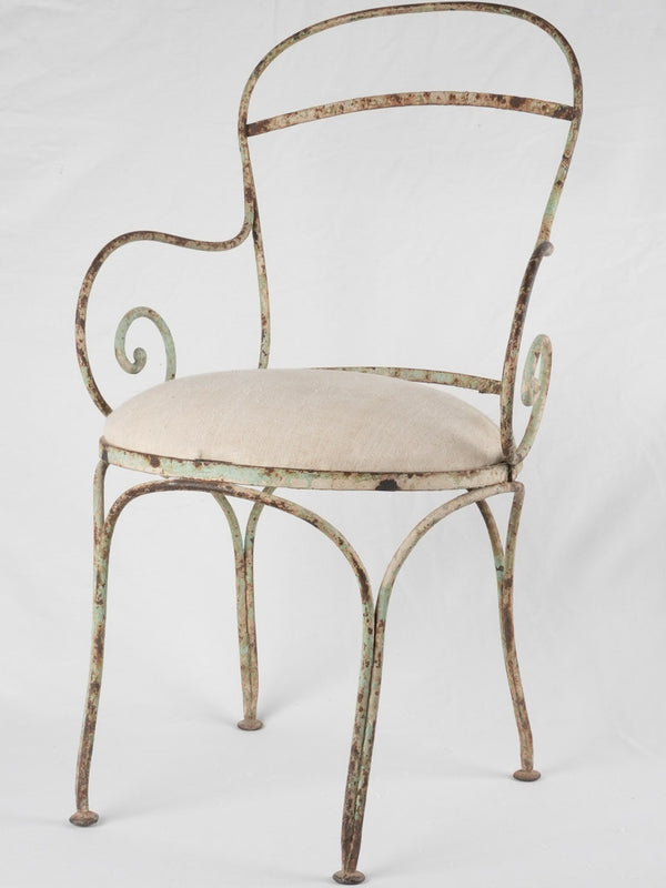 Antique French wrought iron armchair