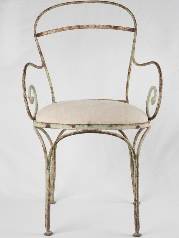 Antique French wrought iron armchair