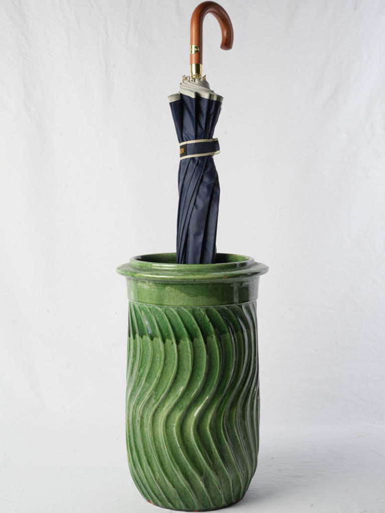 Sculptural Provençal green vase