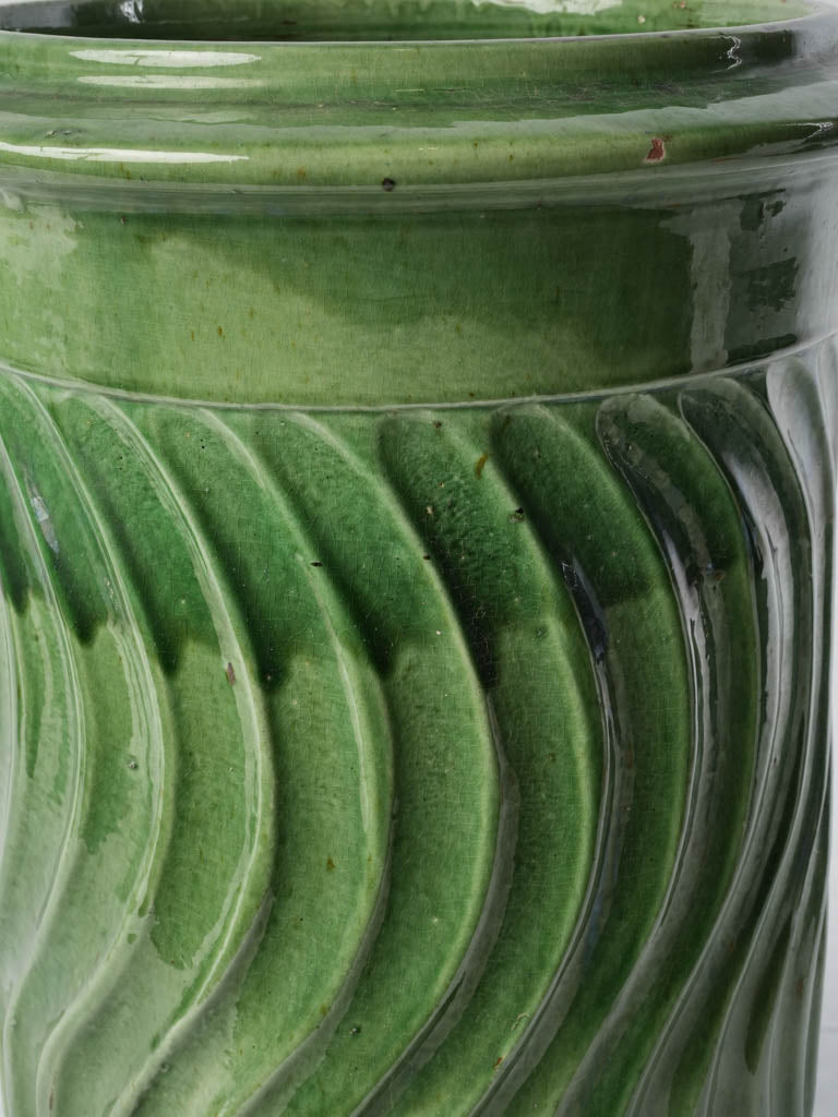 Glossy emerald ceramic vessel