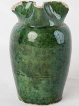 RESERVED CS Vintage water pitcher Vallauris - dark green 7"