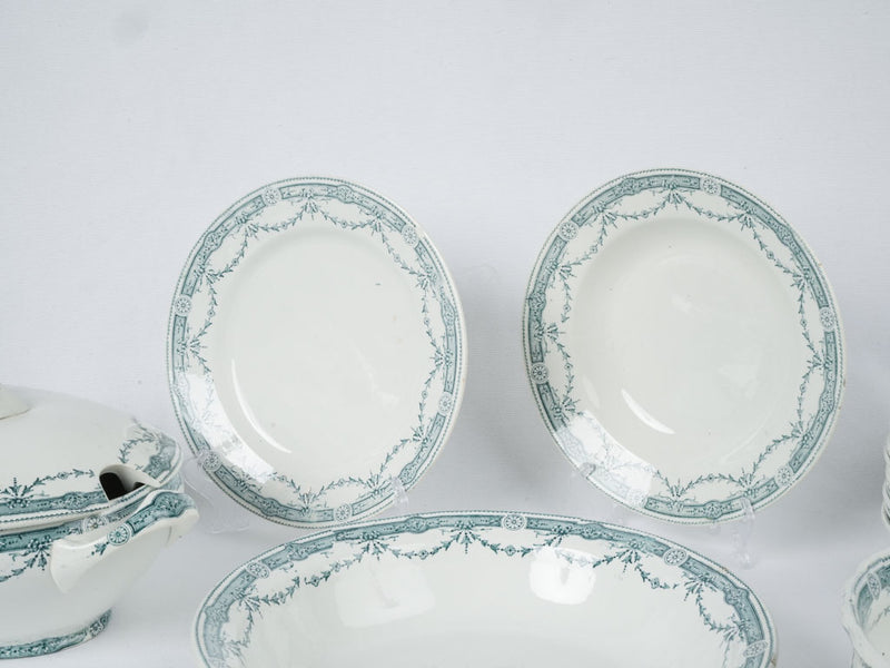Unique French earthenware floral dinnerware selection
