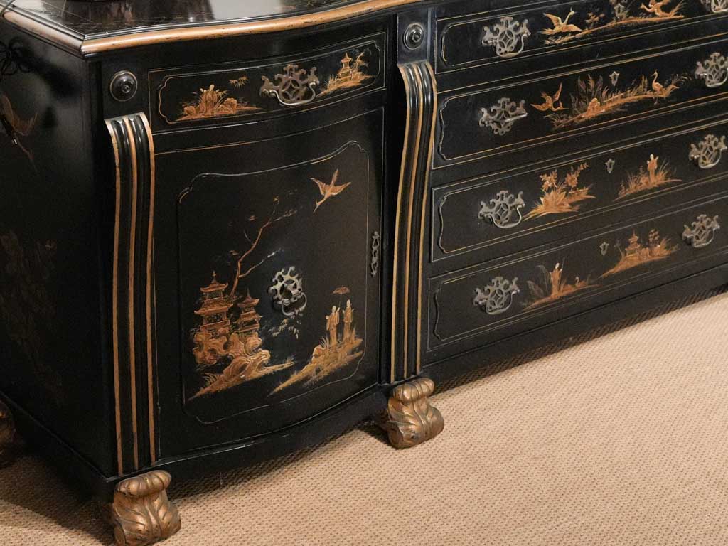 Elegant Gilt-Trimmed Cabinet