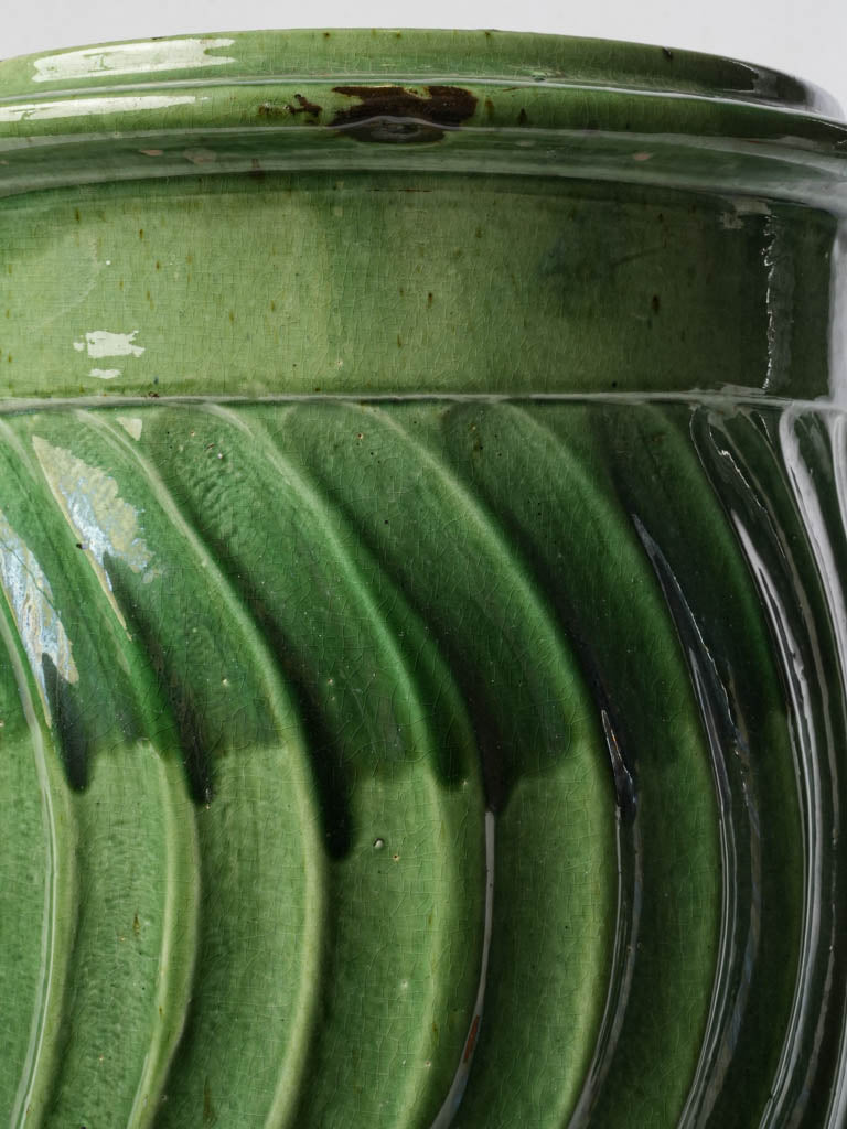 Vintage deep green ceramic stand