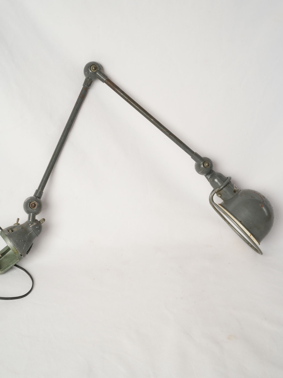 Jieldé French Industrial Articulated Workshop Lamp w/ Gray Patina